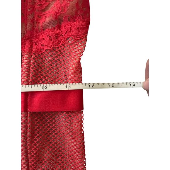 Victorias Secret Red Lace & Mesh Bustier Set 36D XL - Picture 8 of 10